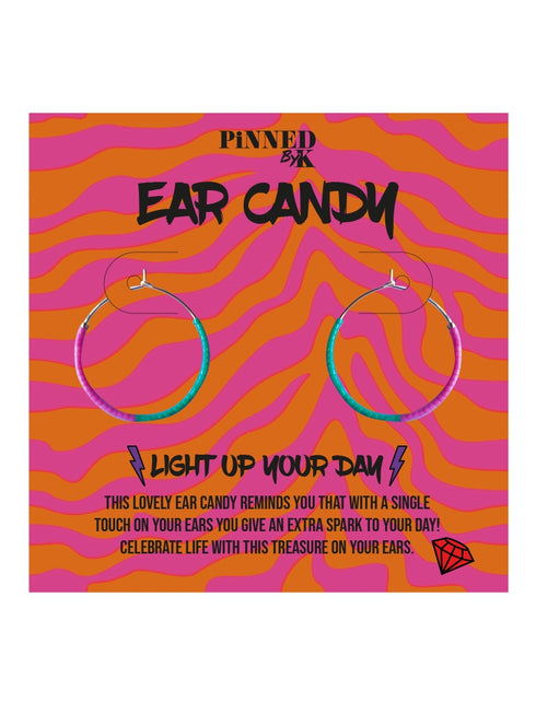 Ear Candy Harte grün-rosa Perlen
